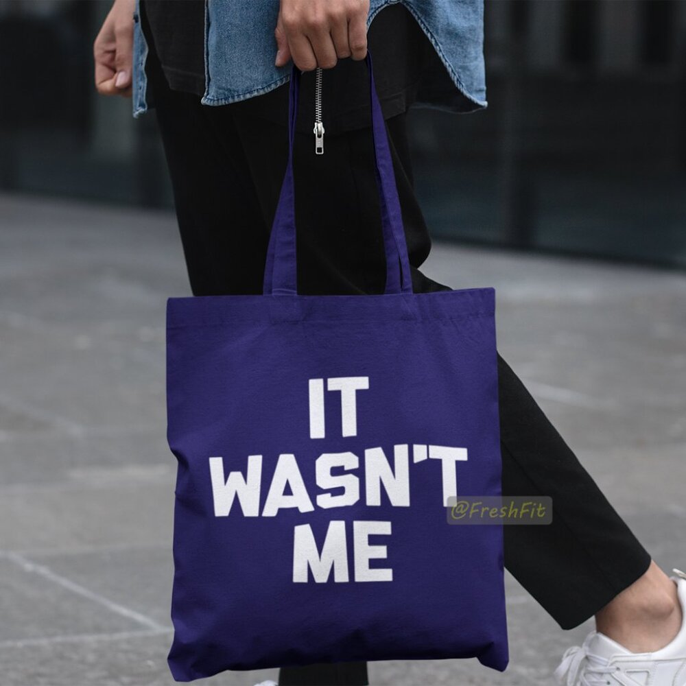 🆕It Wasn't Me Navy Canvas Tote Bag